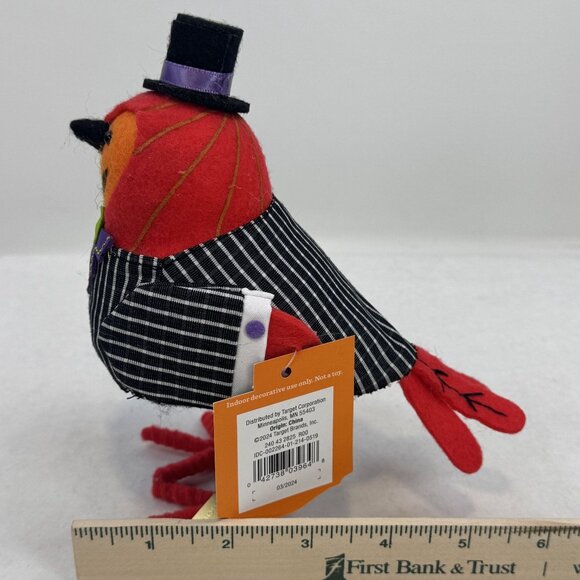 Hyde & Eek! Gourdon Featherly Friends Halloween Bird Decoration Top Hat NEW - Picture 12 of 12